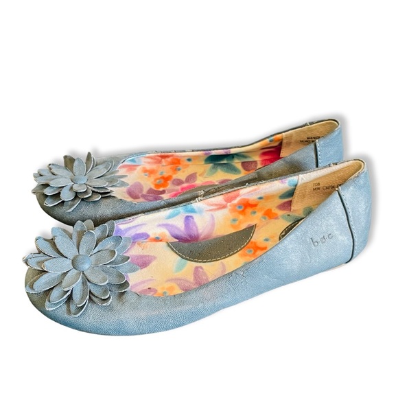 b.o.c. Shoes - BOC Born Concept Gray Blue Flower Detail Flats